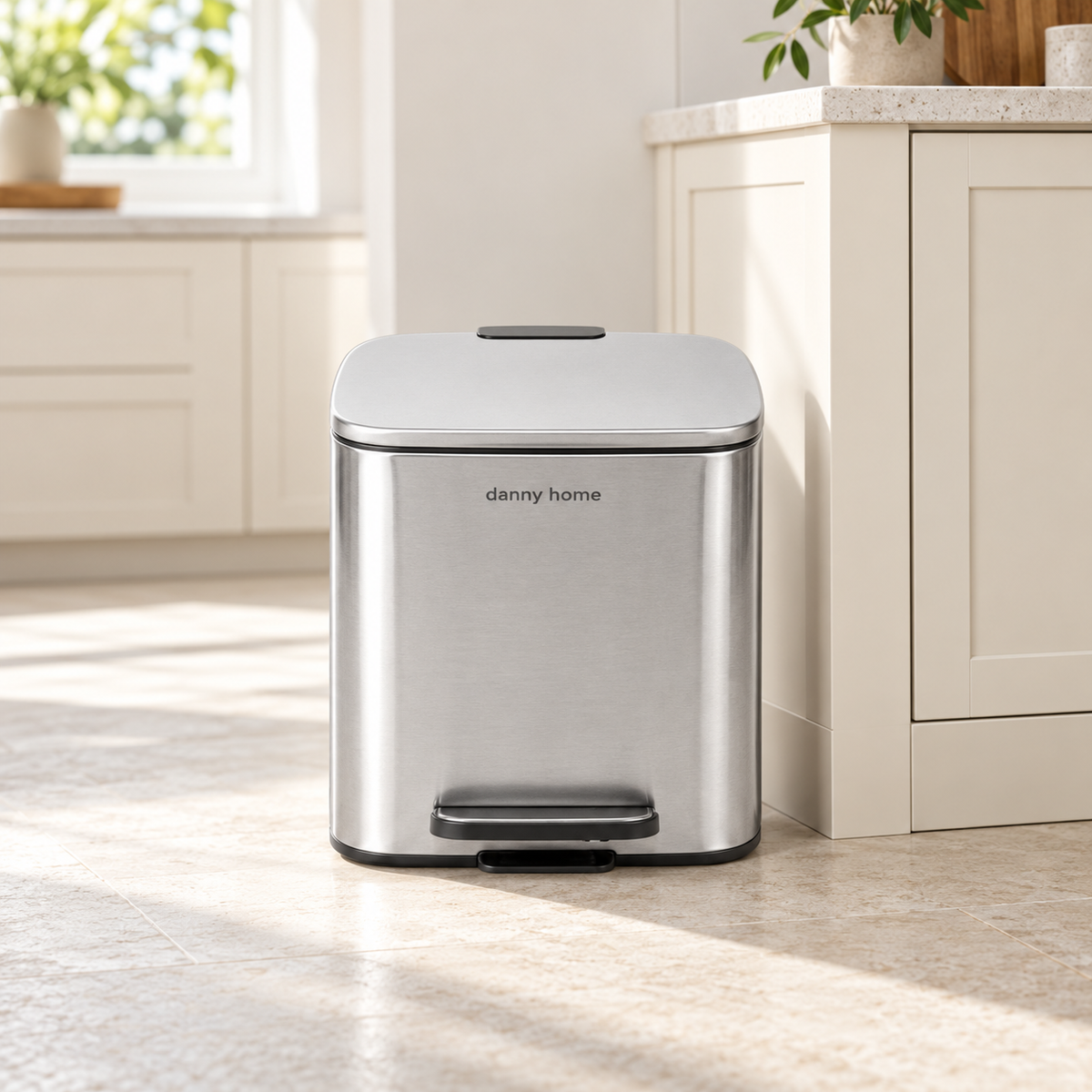 DANNY HOME SILVER PEDAL TRASH BIN
