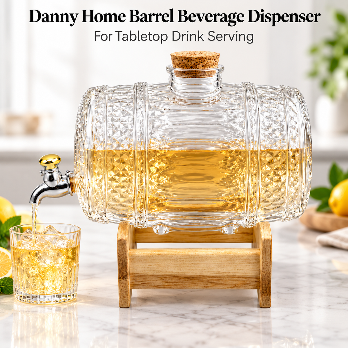 Danny Home Barrel Beverage Dispenser - 2 Litre