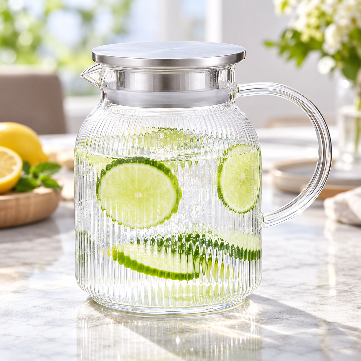 Danny Home Ribbed Water Jug - 1450 ml
