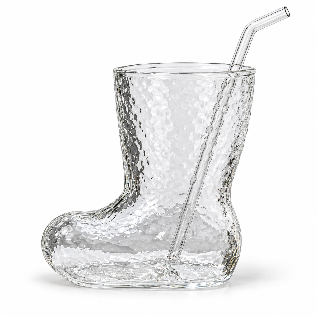 Glasslux Textured Boot Cup With Straw - 350 ml