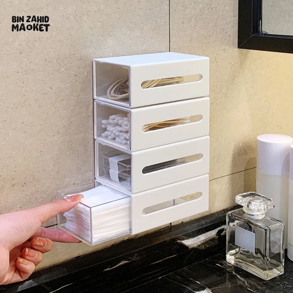 1 PIECE PUNCH-FREE DUAL-OPENING STORAGE BOX – COTTON PADS HAIR CLIPS & EXTRACTION TOOLS