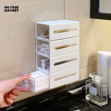 1 PIECE PUNCH-FREE DUAL-OPENING STORAGE BOX – COTTON PADS HAIR CLIPS & EXTRACTION TOOLS