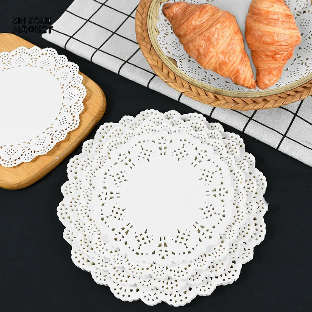 100 Pieces 215MM White Lace Doilies Paper Coasters Placemats Party Decor