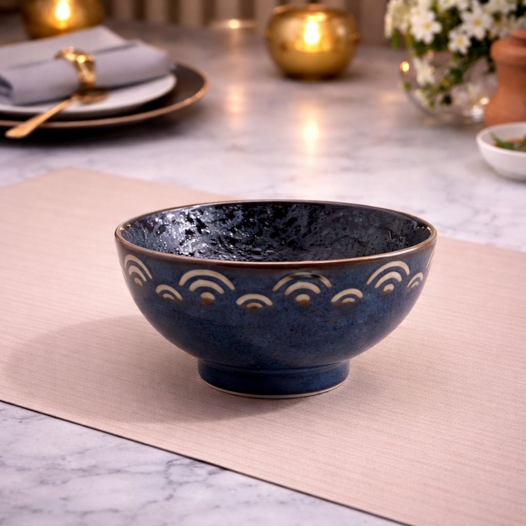 DANNY HOME BLUE CERAMIC SERVING BOWL 11.5CM -45ZKW 2027