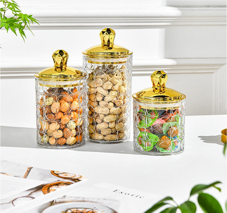 GOLDEN LID SET OF 3 SEALED JAR