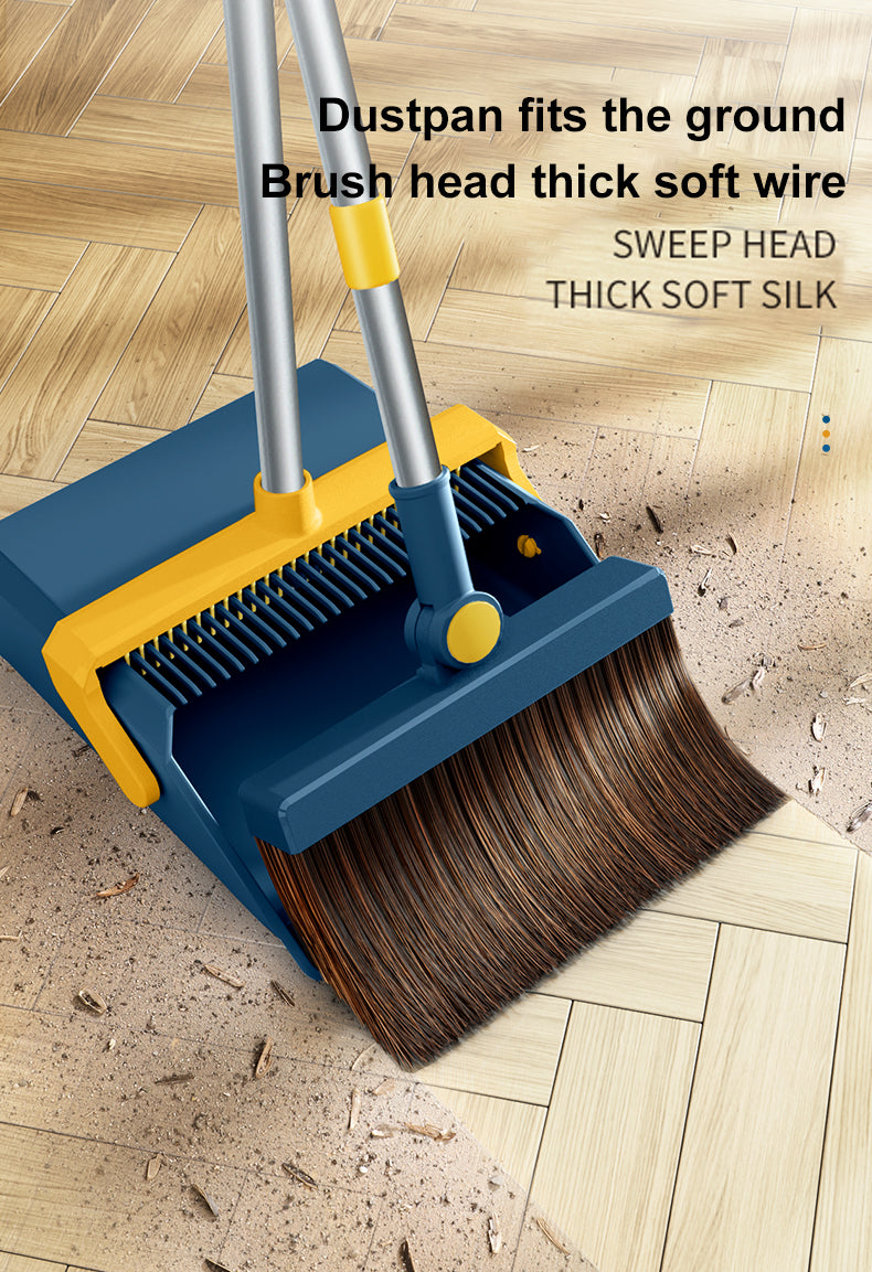 BRISTLES CLEANING BROOM WITH DUSTPAN