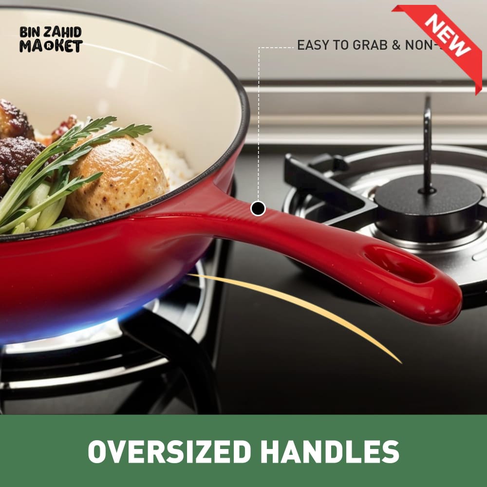 11-PIECE OSFE ENAMELED CAST IRON COOKWARE SET MULTIFUNCTIONAL KITCHEN COLLECTION - BLUE