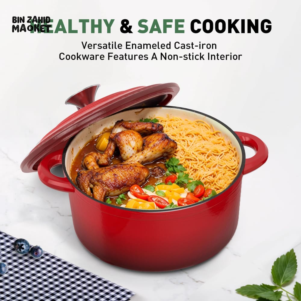 11-PIECE OSFE ENAMELED CAST IRON COOKWARE SET MULTIFUNCTIONAL KITCHEN COLLECTION - BLUE