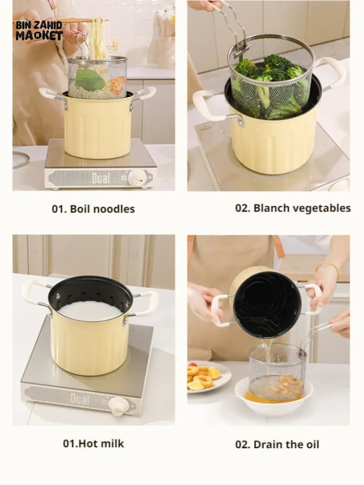 DEEP FRYING POT WITH STRAINER 3 LTRS