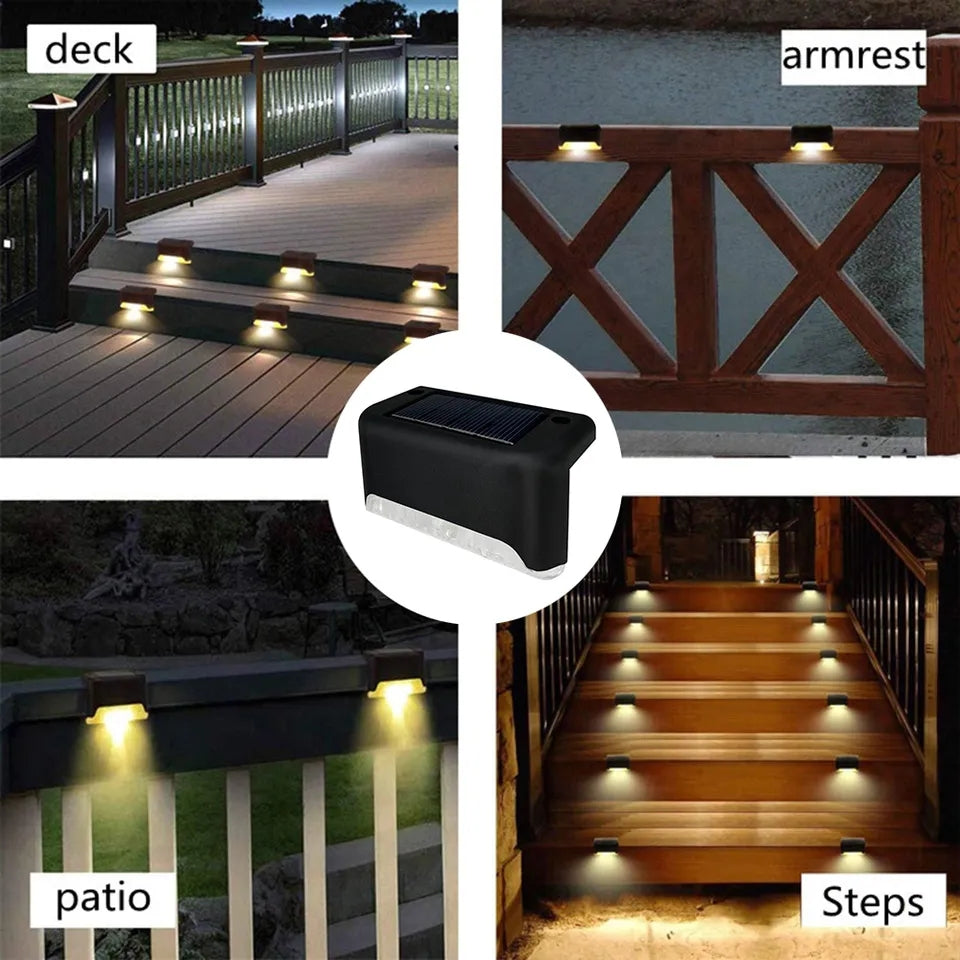 PACK OF 4 WATER PROOF OUTDOOR STAIRS SOLAR LED