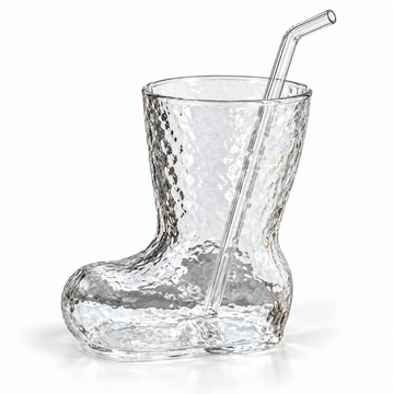 Glasslux Textured Boot Cup With Straw - 350 ml