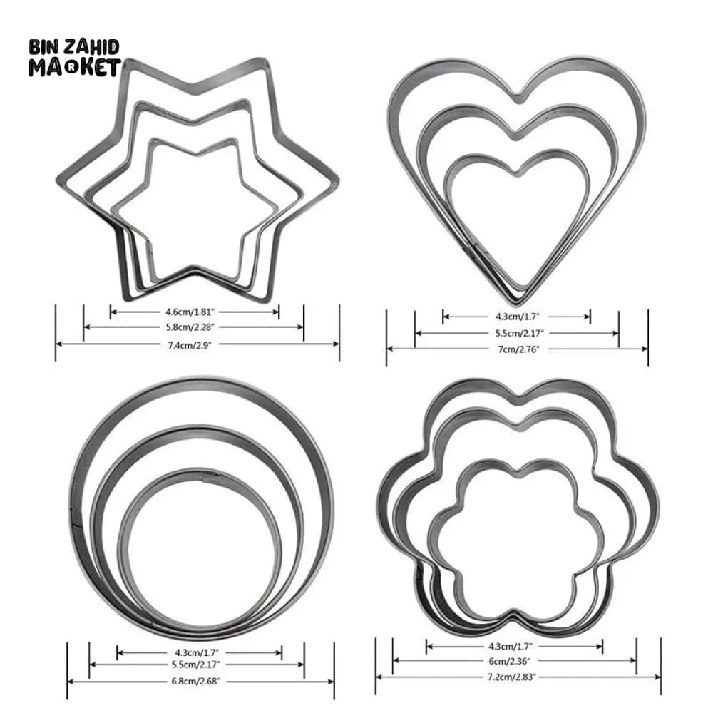 12 PIECES COOKIES CUTTER SET