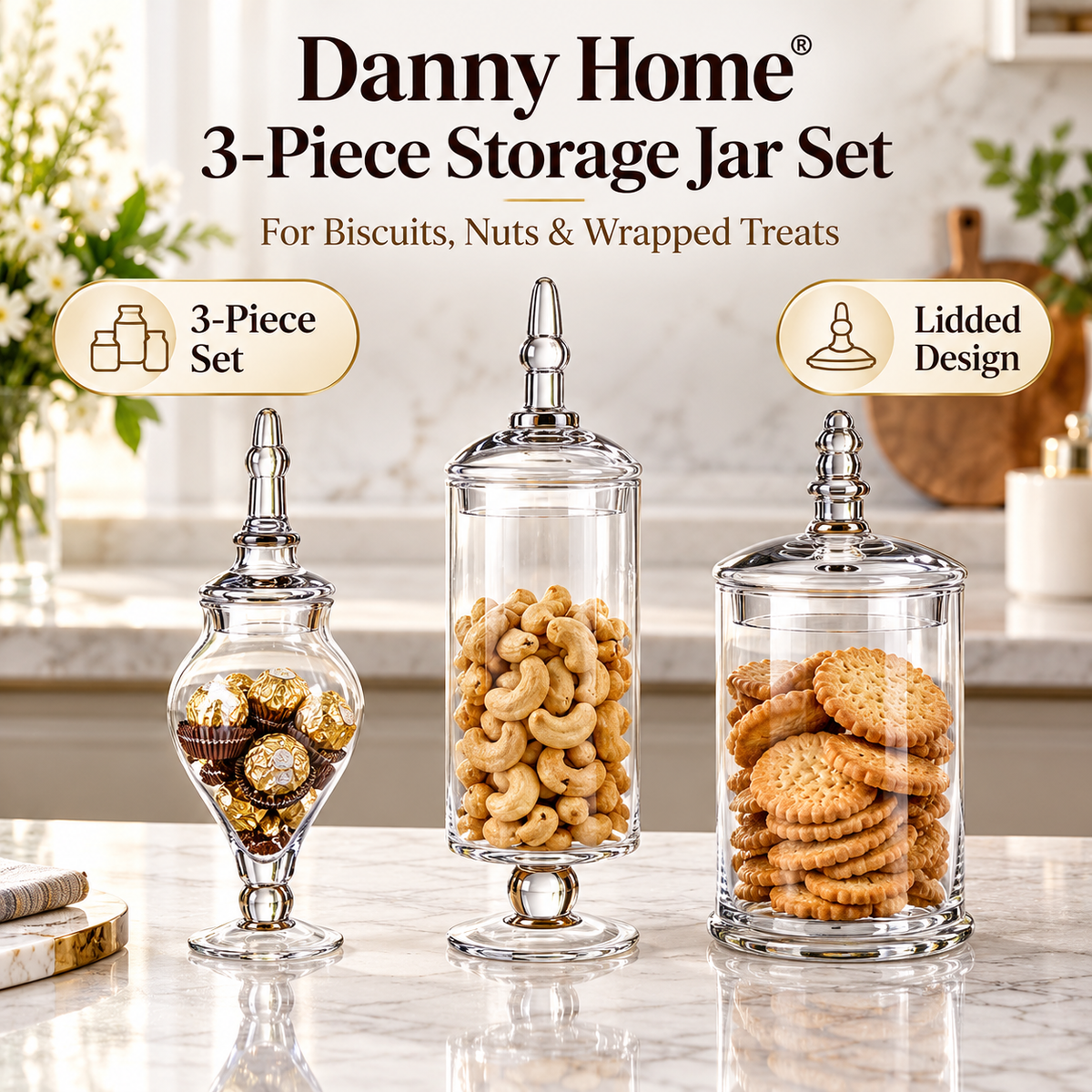 Danny Home 3-Piece Storage Jar Set