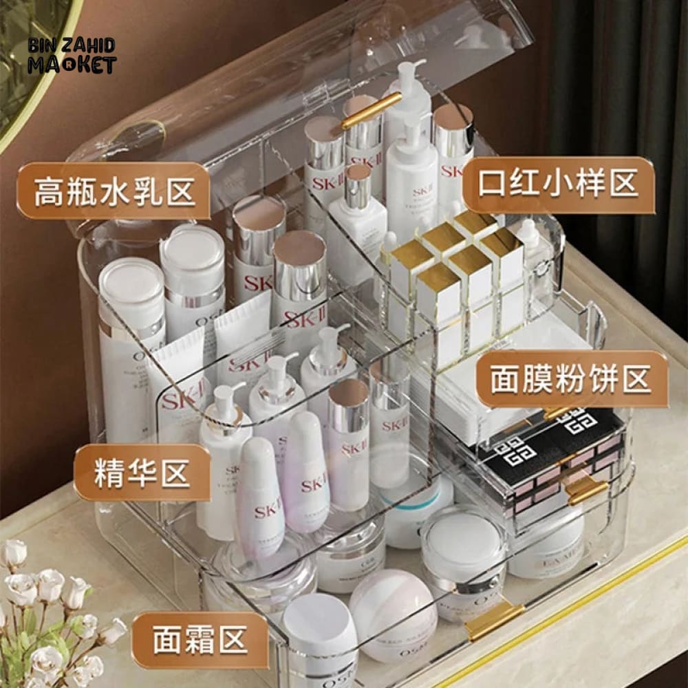 TRANSPARENT MULTI LAYER COSMETIC ORGANIZER