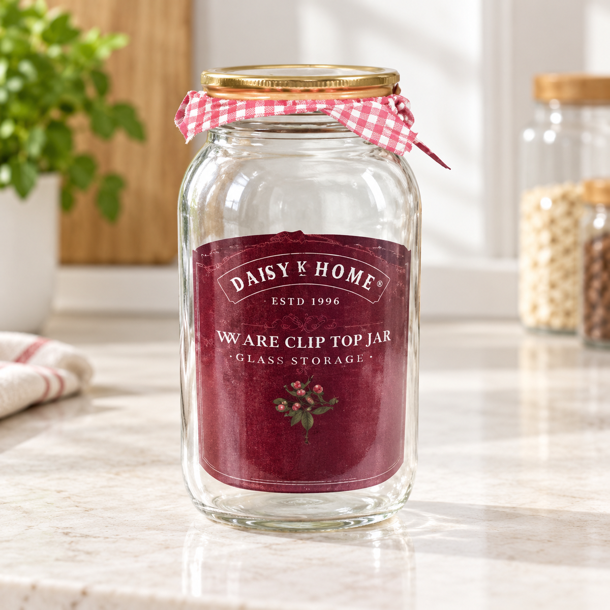 Danny Home Glass Storage Jar - 9 x 14 cm