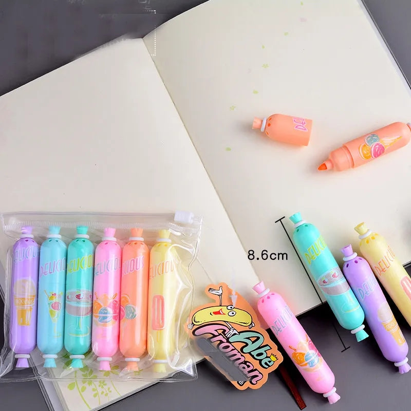 6 PIECES PEN CANDY HIGHLIGHTERS