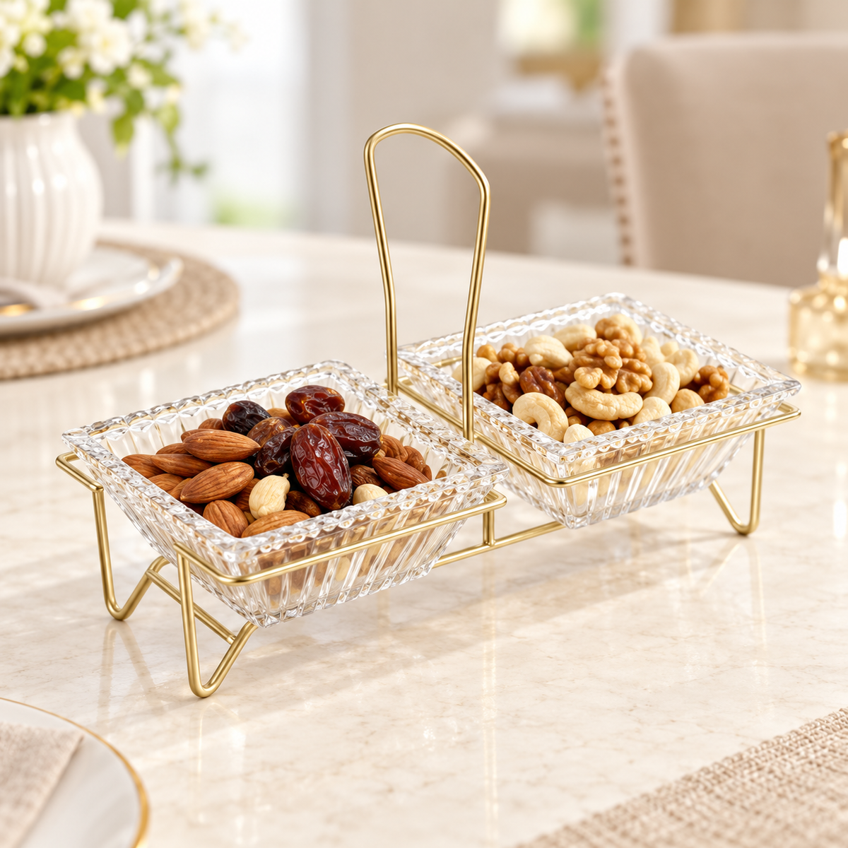 Danny Home Twin Serving Bowls With Stand - 250 ml