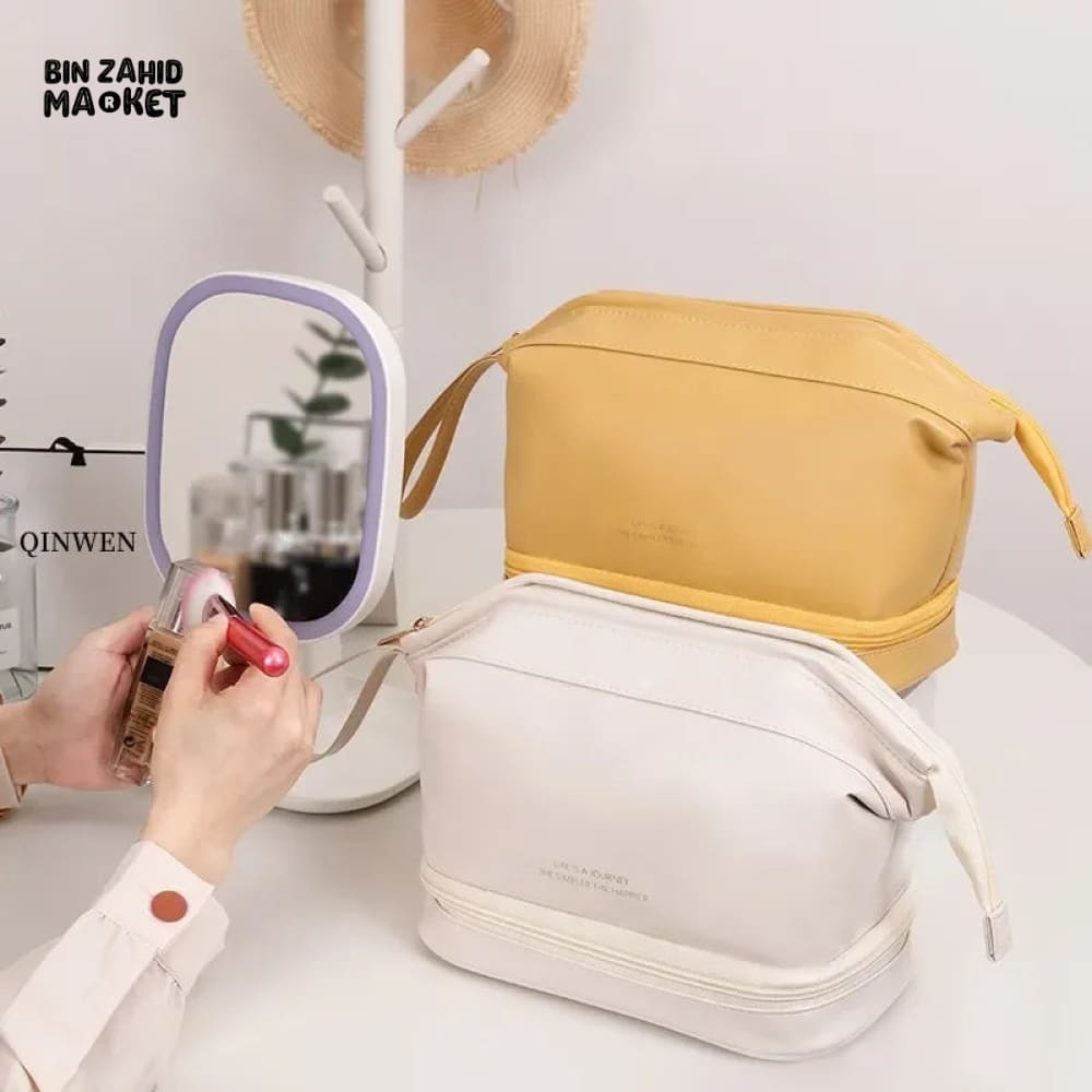 DUAL ZIPPER COSMETIC BAG