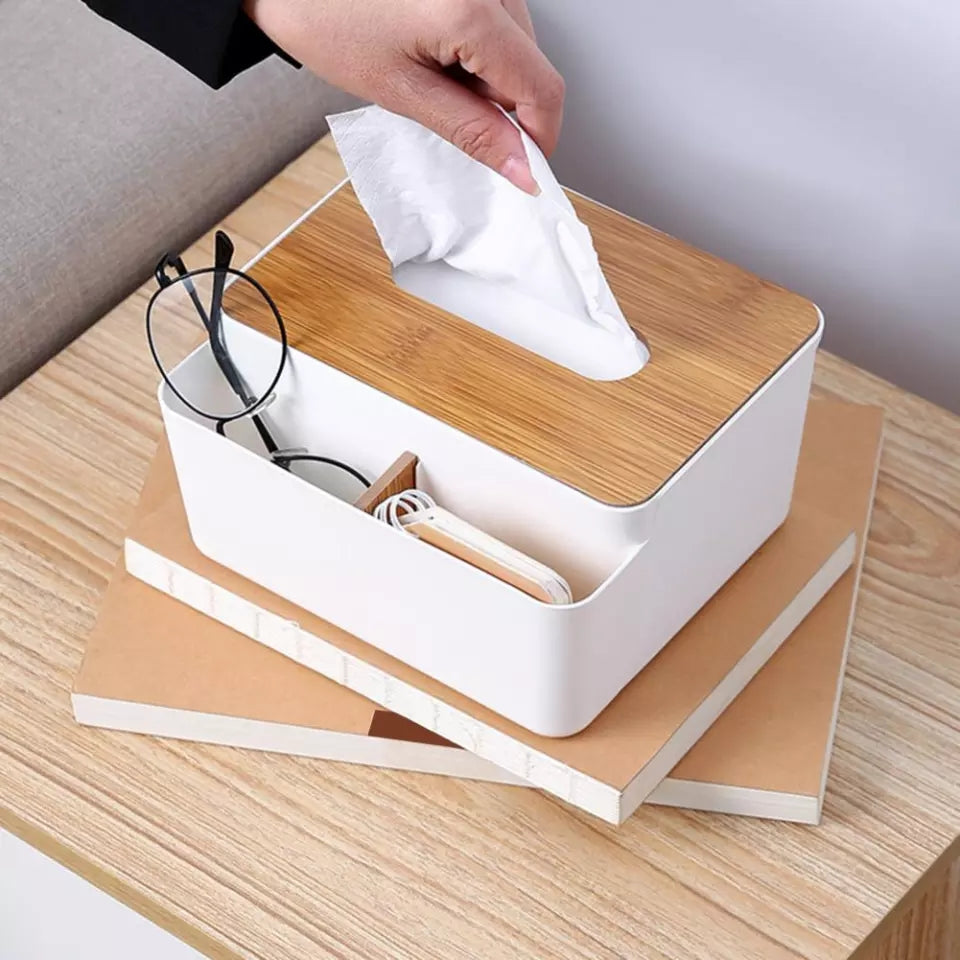 WOODEN TOP TISSUE BOX