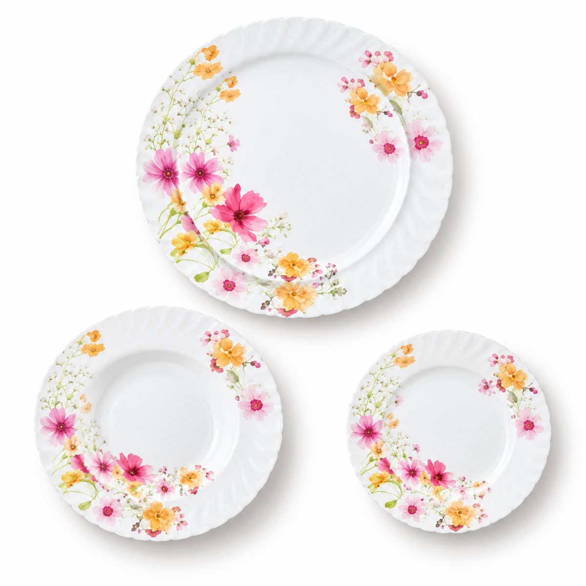 Danny Home 24-Piece Colourful Floral Dinner Set