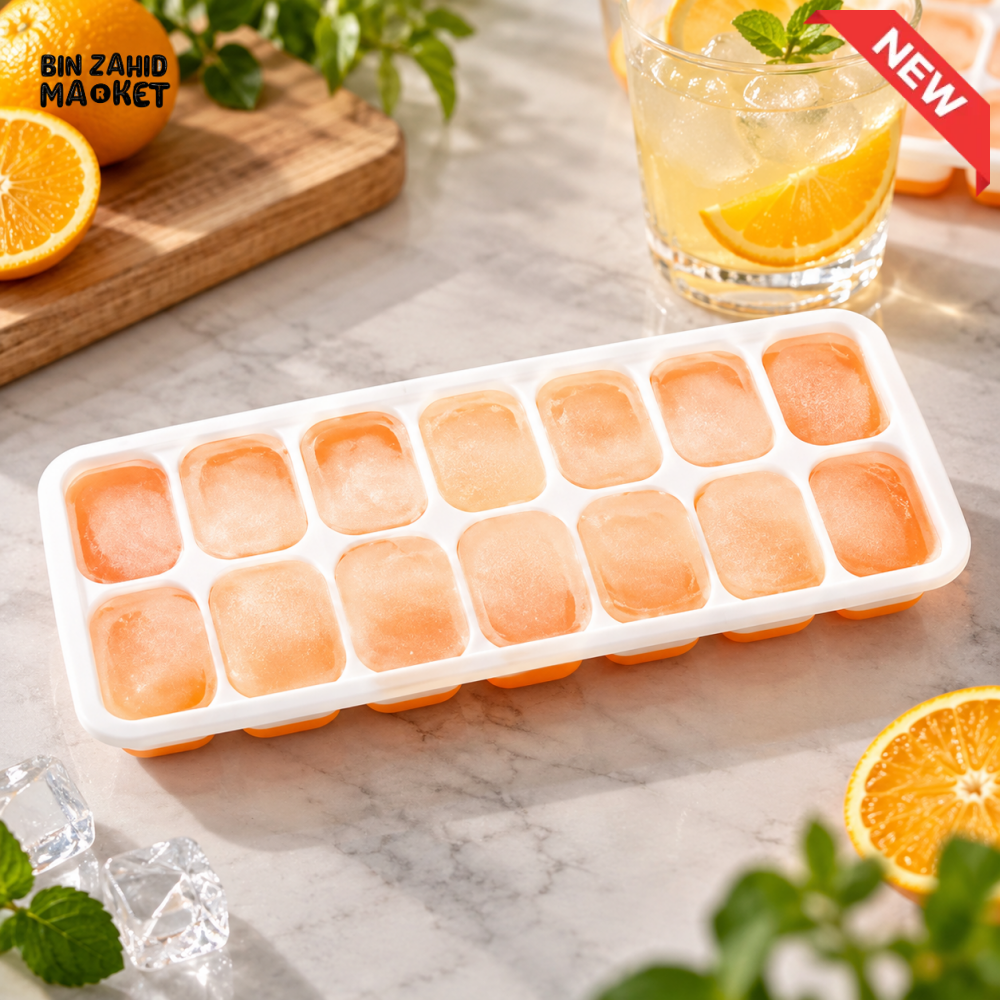 14-CAVITY FLEXIBLE EASY-RELEASE ICE CUBE TRAY