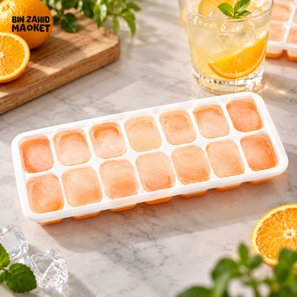 14-CAVITY FLEXIBLE EASY-RELEASE ICE CUBE TRAY