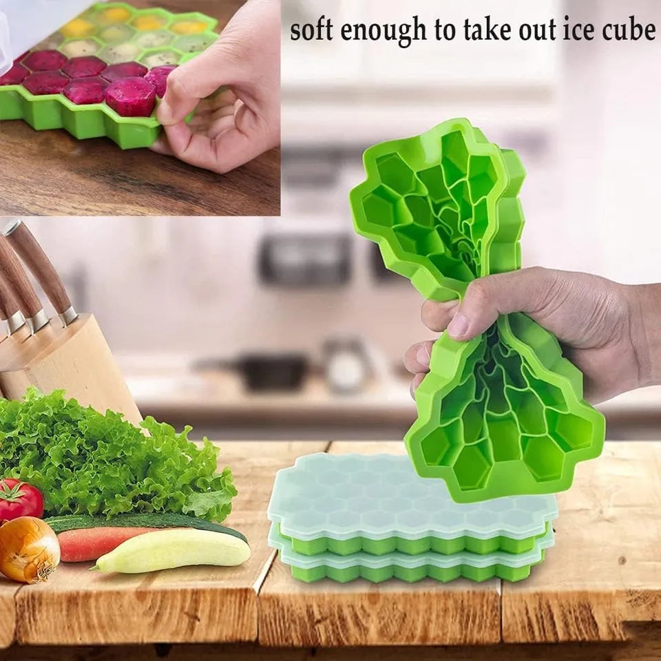 HONEYCOMB ICE CUBE TRAY WITH LID