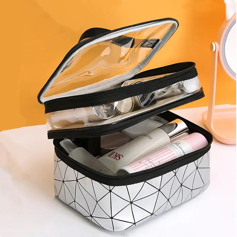 DUAL LAYER CLEAR MAKEUP BAG