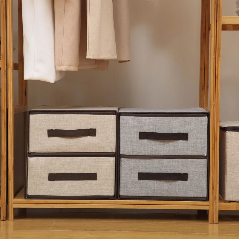 2X DRAWERS FABRIC STORAGE BOX