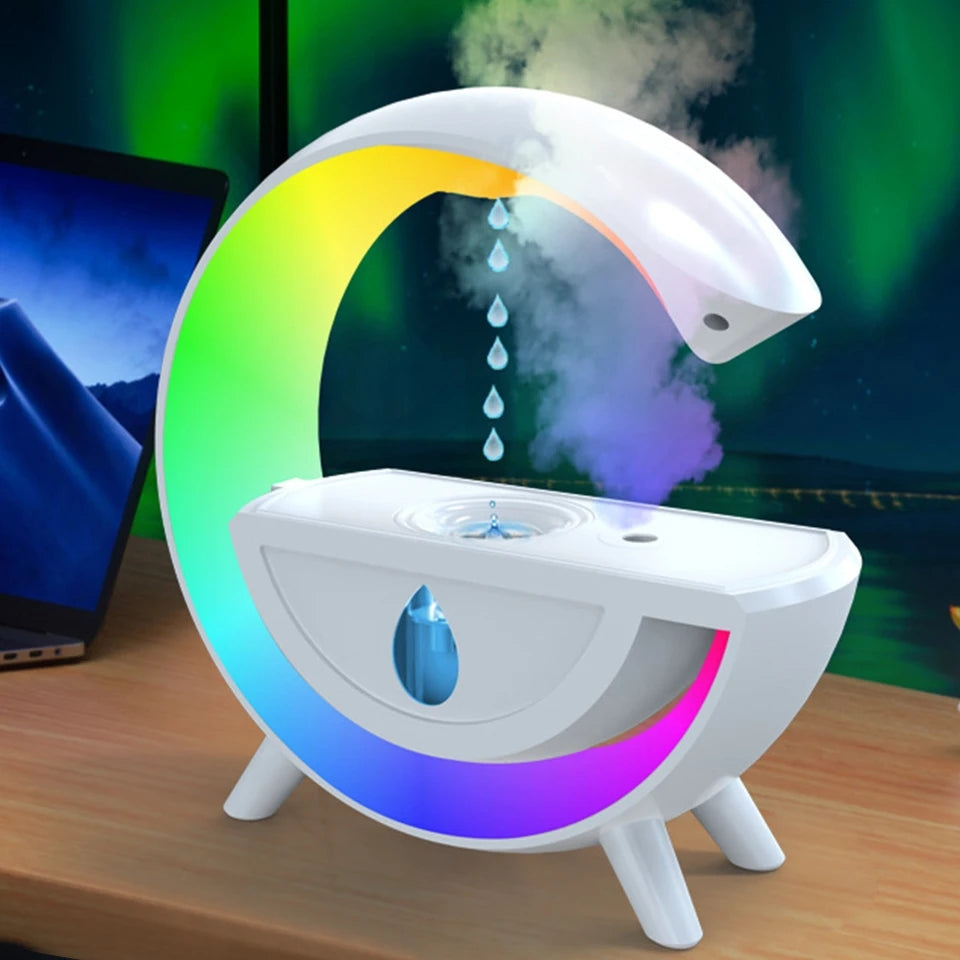 WATER DROPLET AIR HUMIDIFIER WITH LAMP