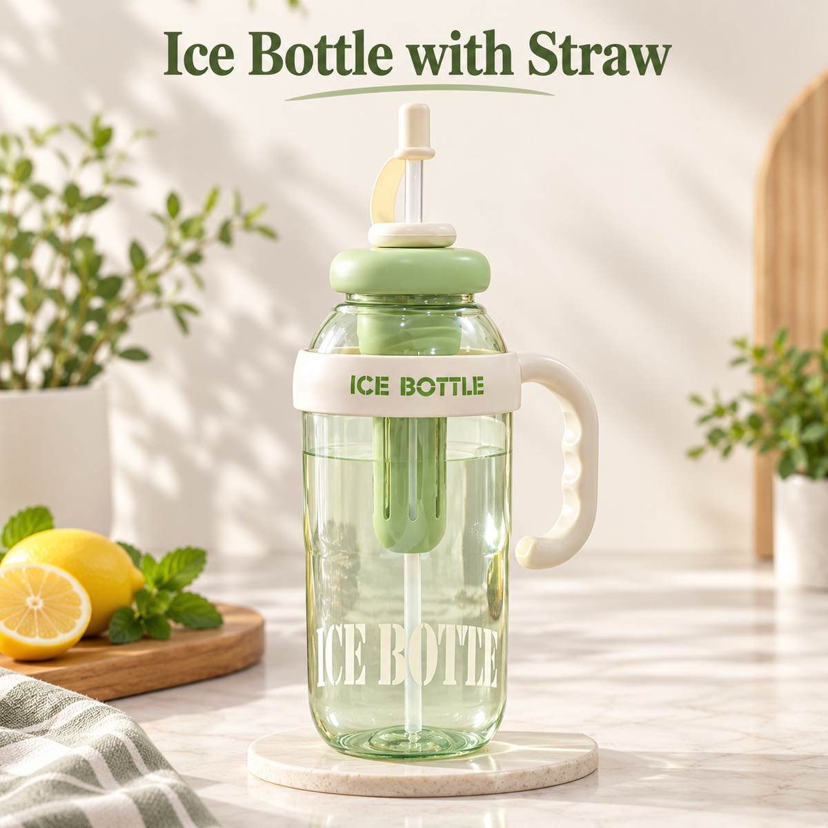 Ice Bottle with Straw