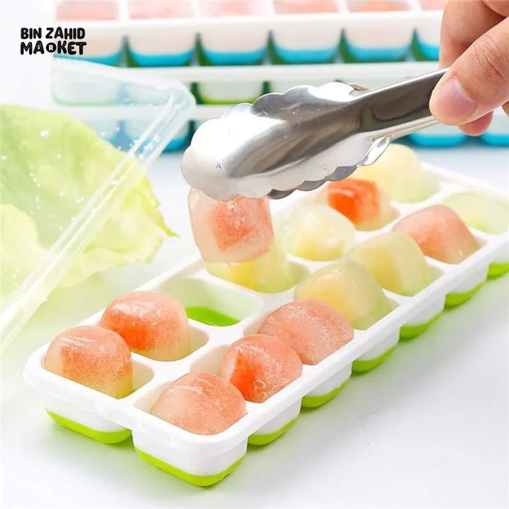 14X GRID ICE CUBE TRAY WITH LID