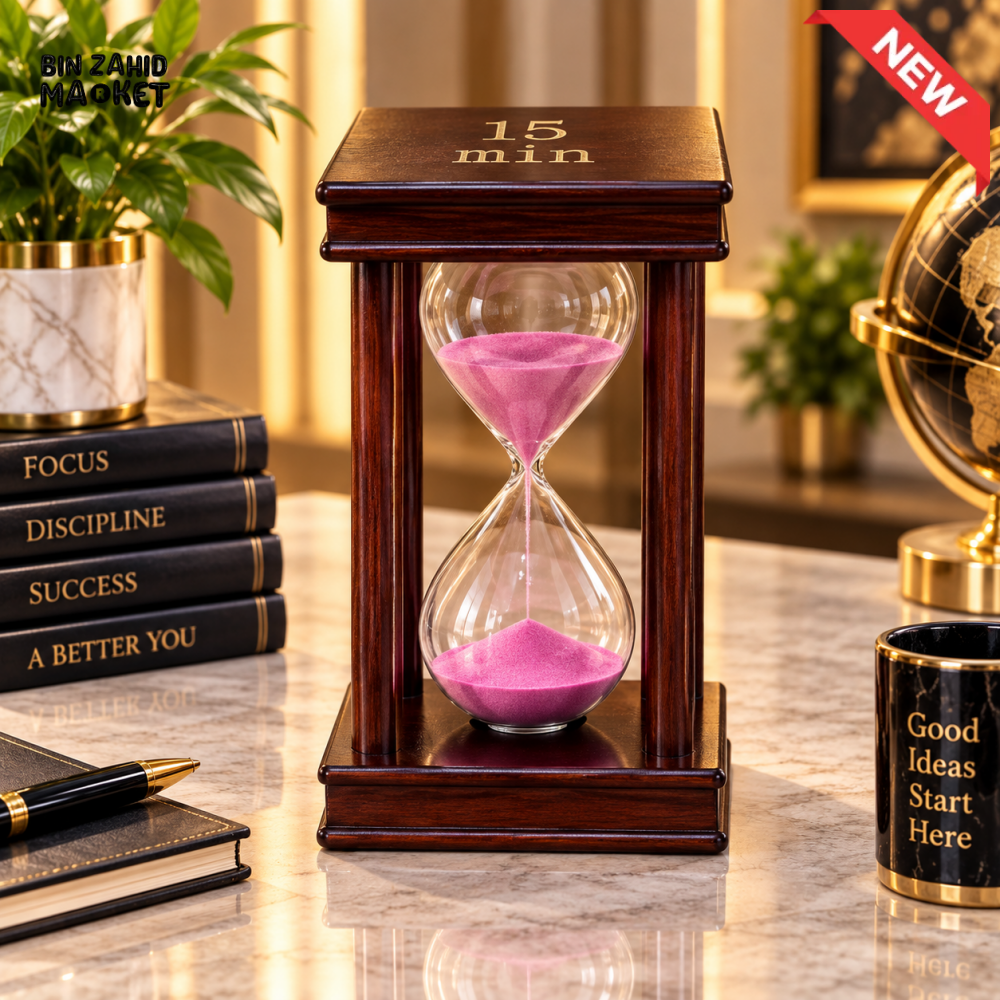 15 MINUTE PINK SAND HOURGLASS TIMER