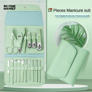 16 PIECE NAIL CLIPPER SET HOUSEHOLD MANICURE BEAUTY TOOLS PORTABLE