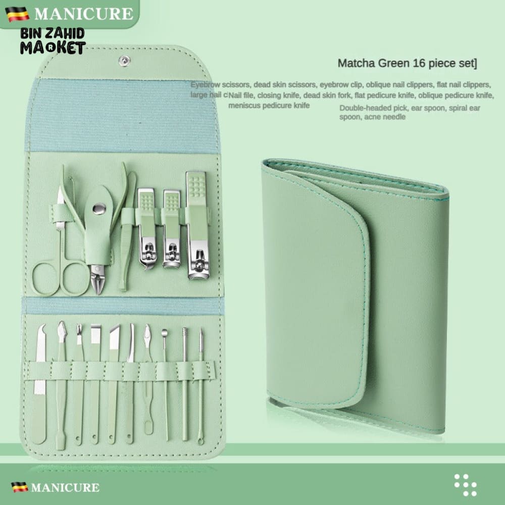 16 PIECE NAIL CLIPPER SET HOUSEHOLD MANICURE BEAUTY TOOLS PORTABLE