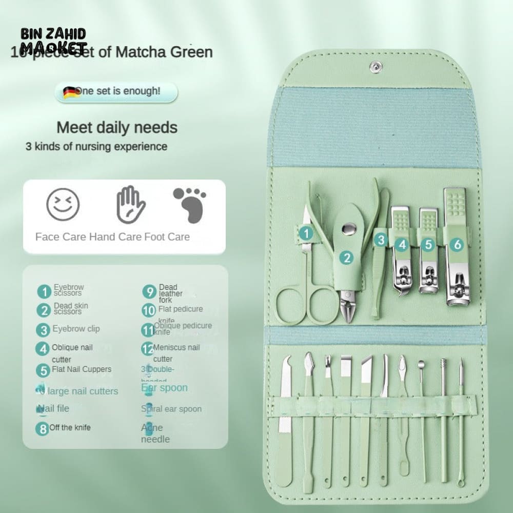 16 PIECE NAIL CLIPPER SET HOUSEHOLD MANICURE BEAUTY TOOLS PORTABLE
