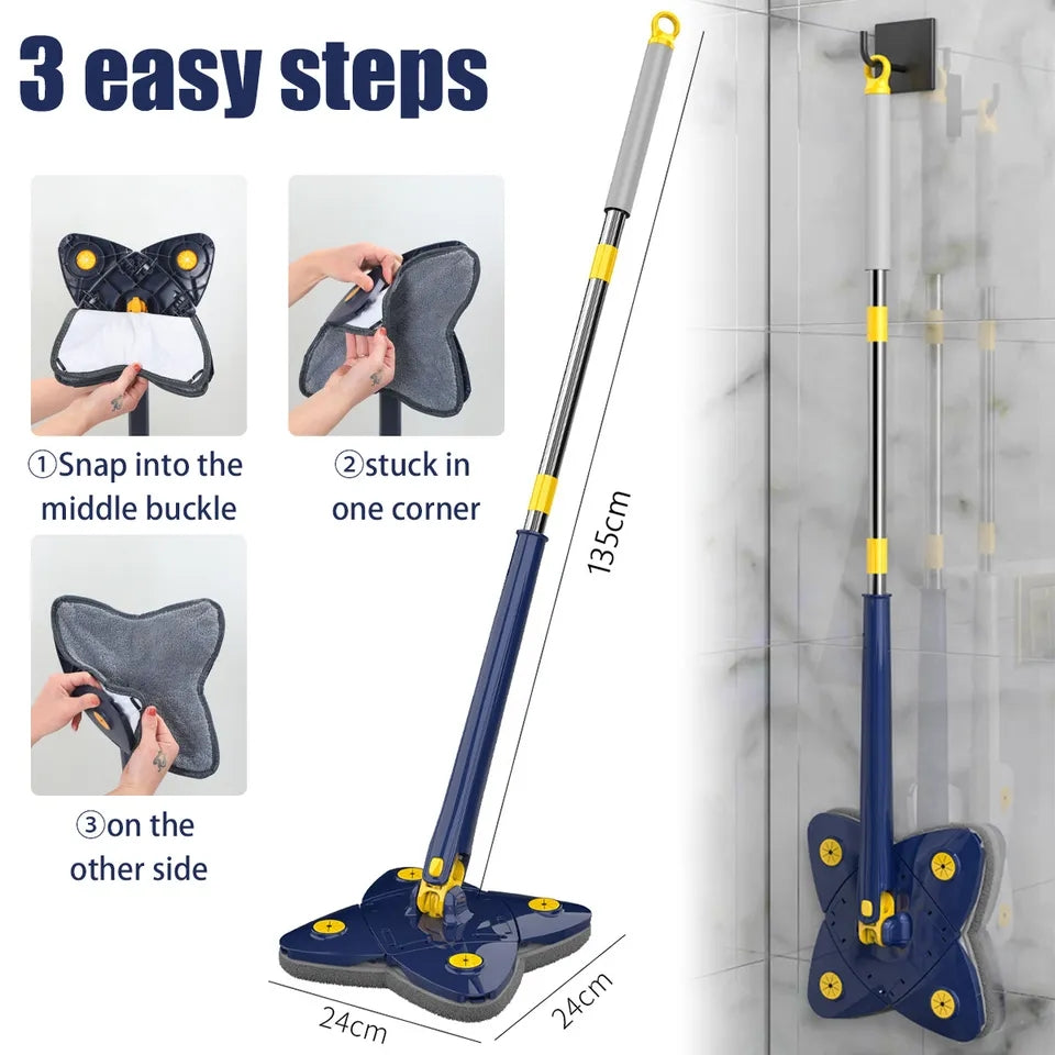 ROTATING 4X LEAVES TWISTER CLEANING MOP