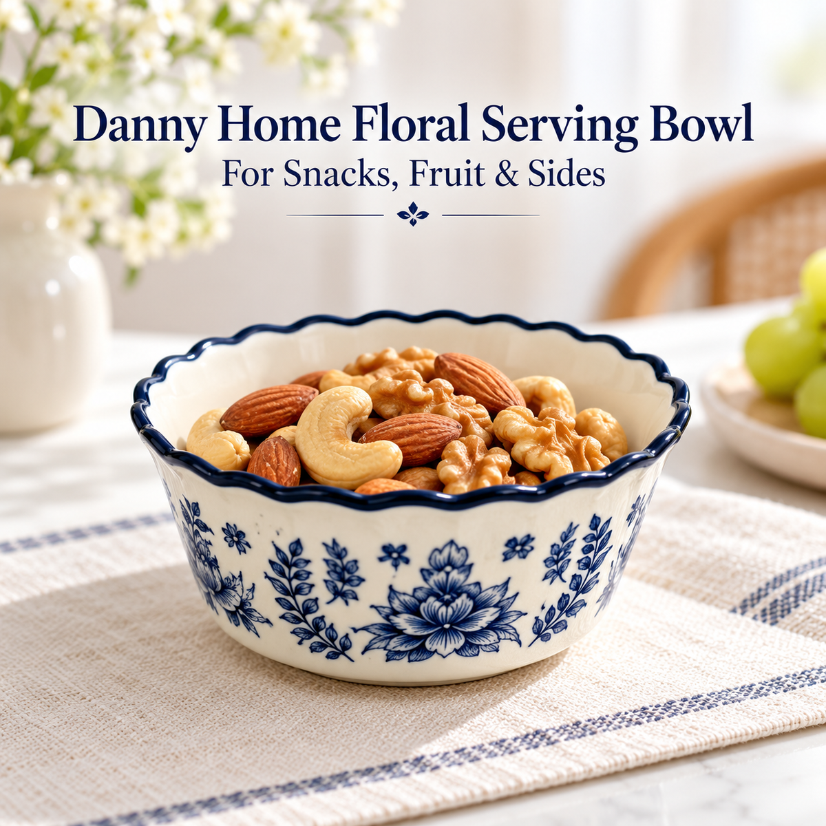 Danny Home Floral Serving Bowl