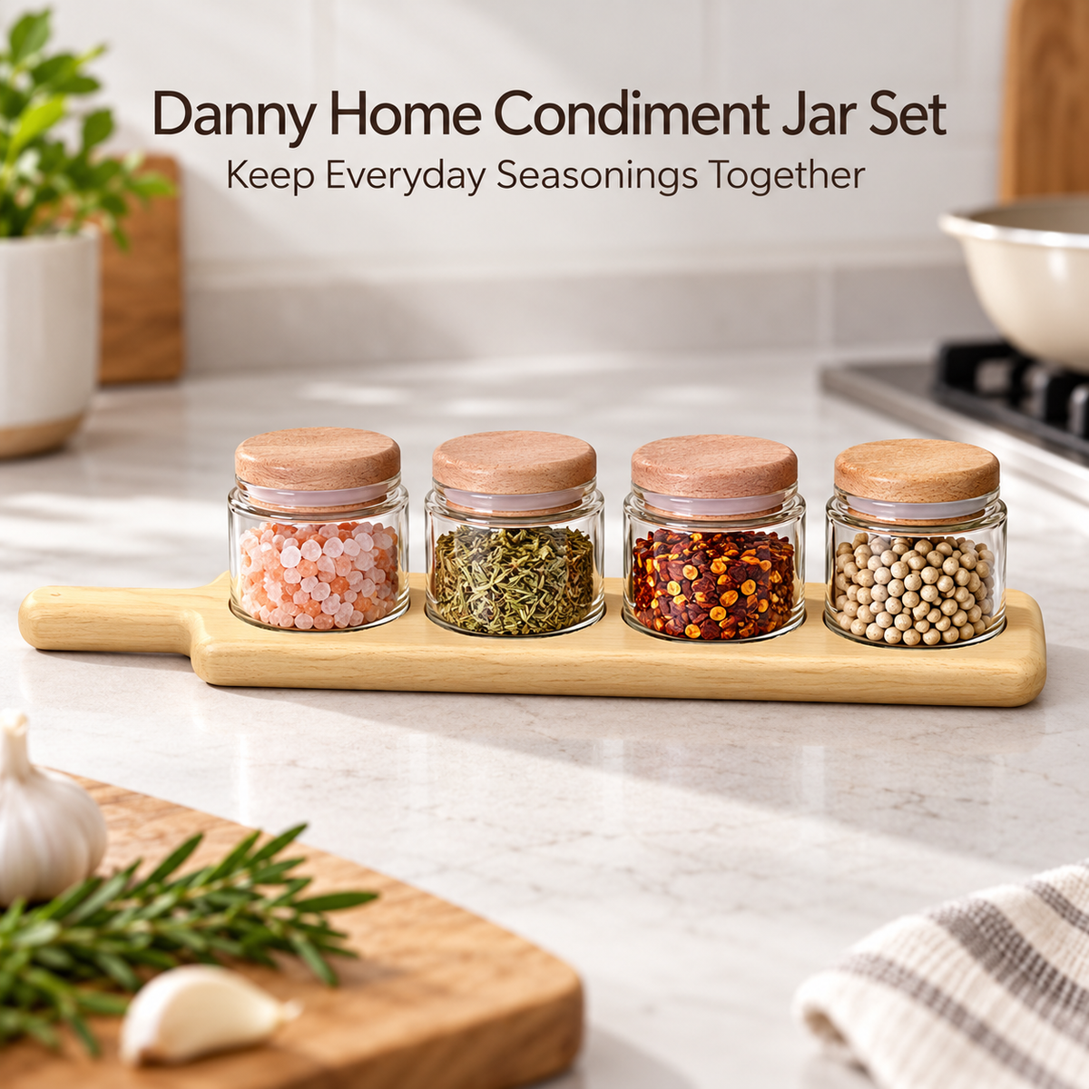Danny Home 5 Piece Condiment Jar Set