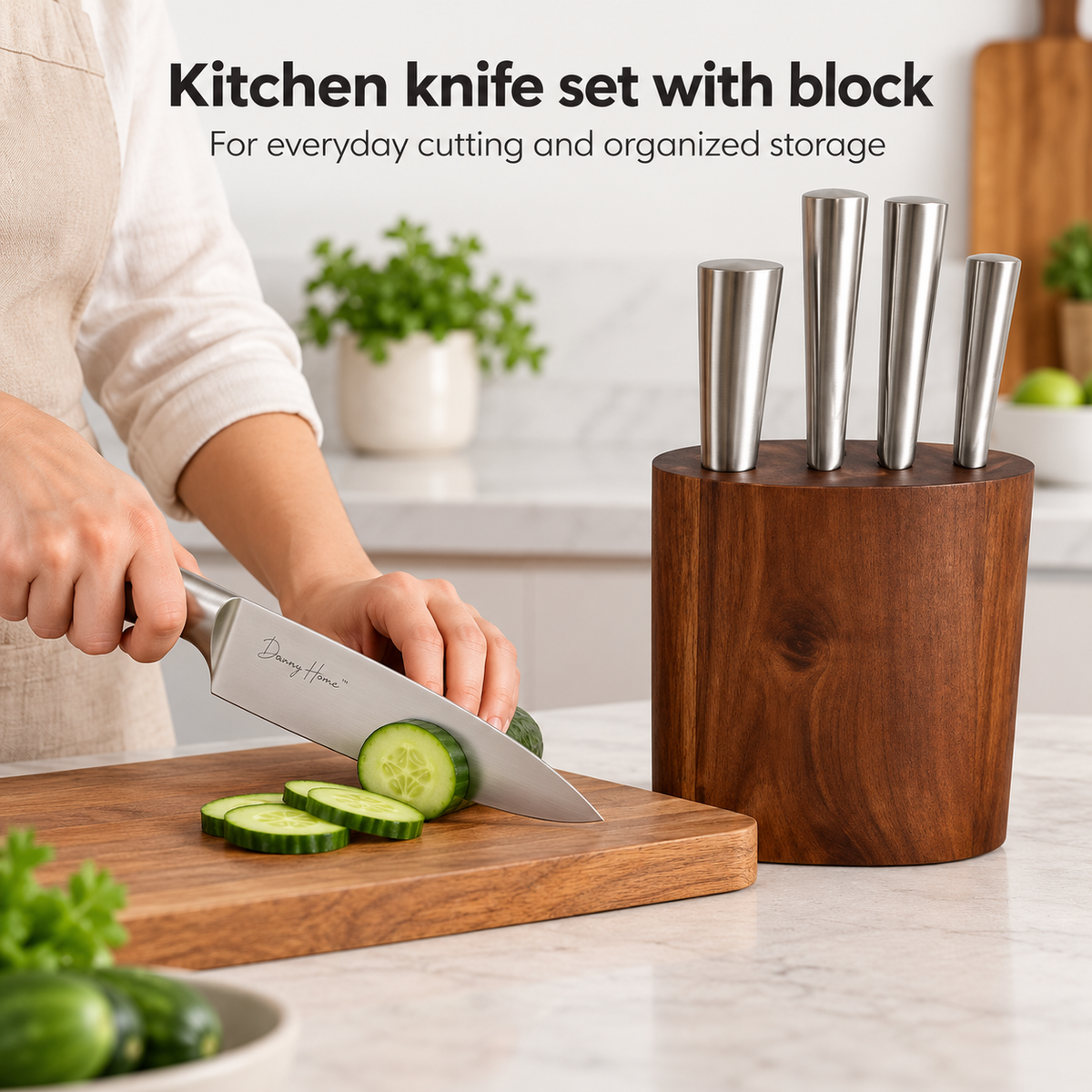 Danny Home Kitchen Knife Set With Block