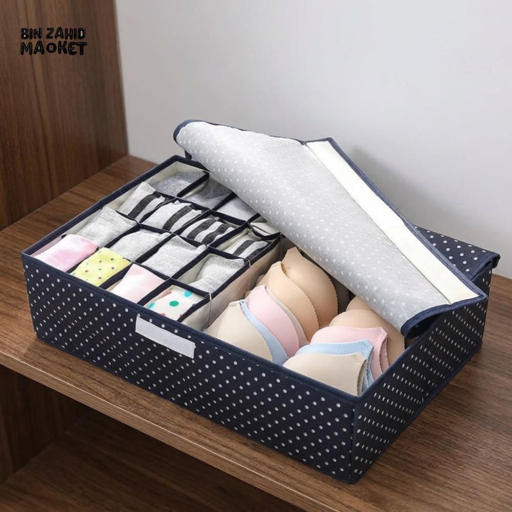 17 GRIDS CLOTHING AND UNDERGARMENT STORAGE ORGANIZER BOX WITH LID