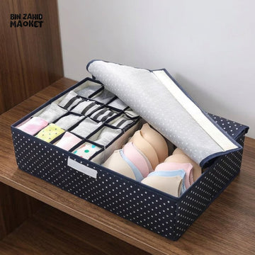 17 GRIDS CLOTHING AND UNDERGARMENT STORAGE ORGANIZER BOX WITH LID