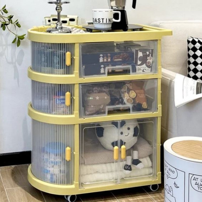 MODERN 3-TIERS FOLDABLE STORAGE CABINET