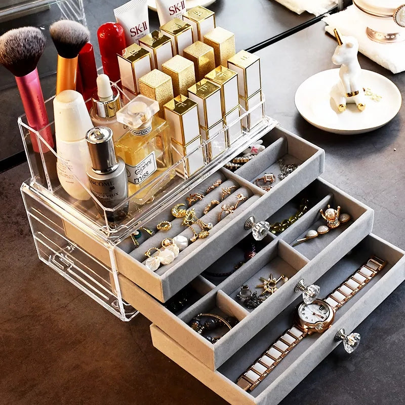 FLANNEL JEWELRY & COSMETIC ORGANIZER