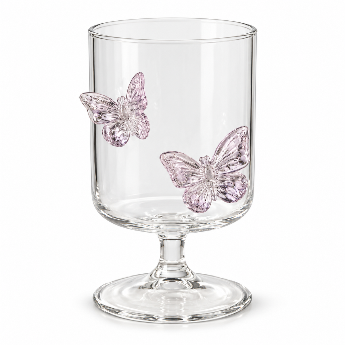Double Butterfly Goblet Glass