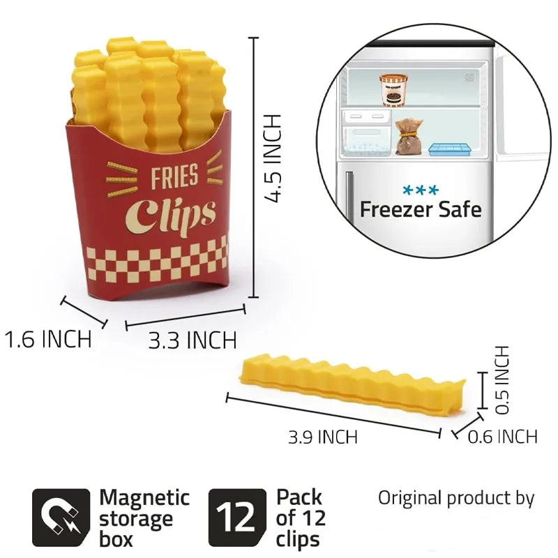 12 PIECES MAGNETIC FRENCH FRIES FOOD SEALING CLIPS