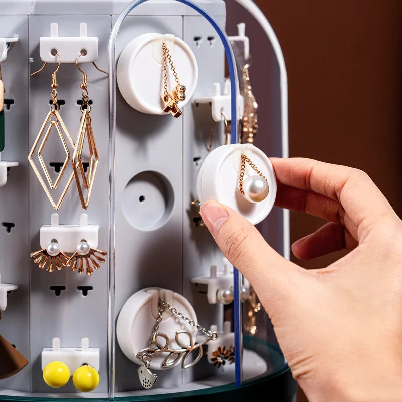 ROTATING JEWELRY ORGANIZER WITH DRAWER