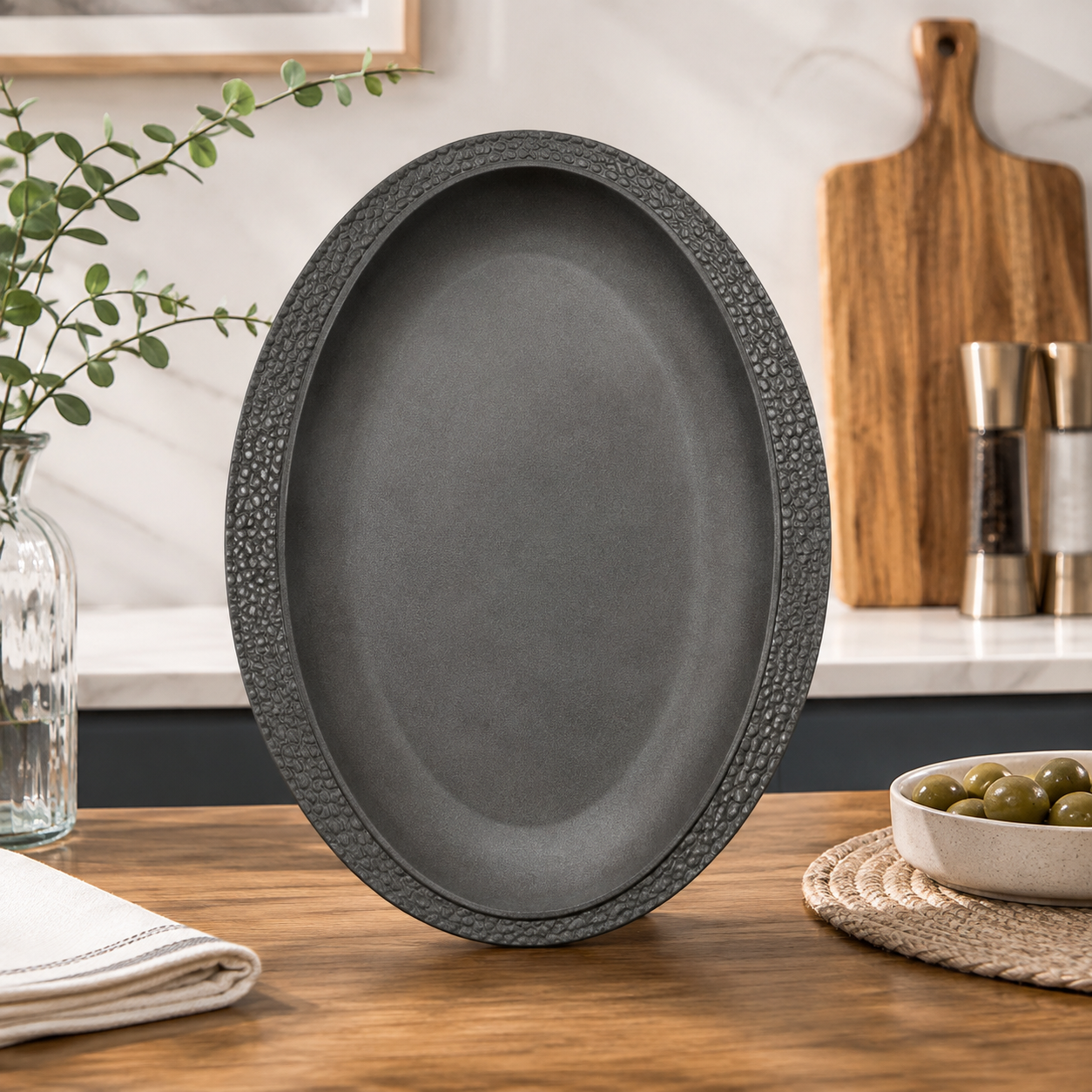 WINSOR ENGLAND OVAL SERVING PLATTER – CHARCOAL