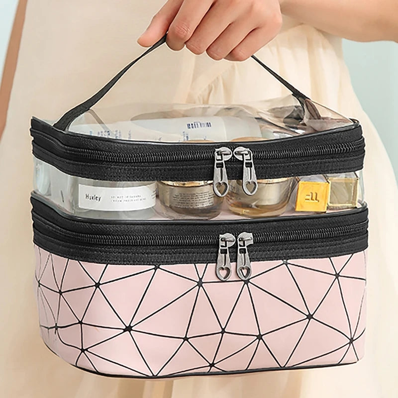 DUAL LAYER CLEAR MAKEUP BAG