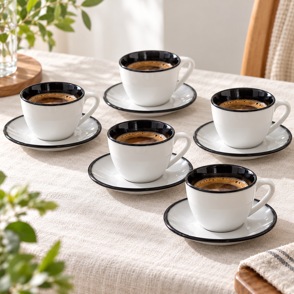 Danny Home 6 Piece Two-Tone Cup & Saucer Set